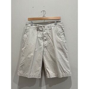 St Johns Bay Mens Khaki Cotton Casual Chino Shorts Size 34